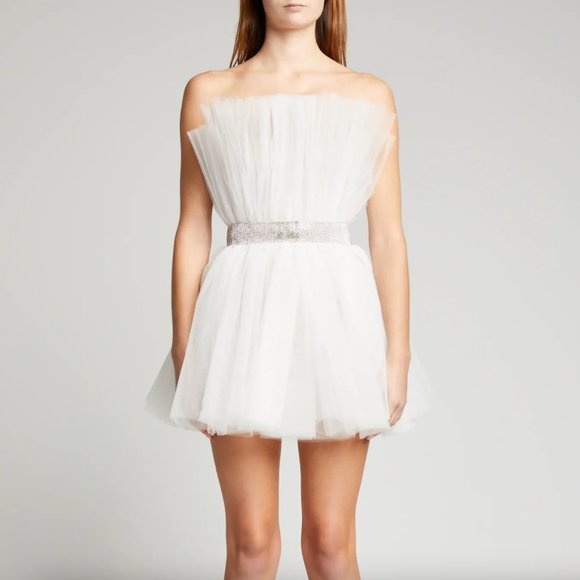 Bronx and Banco NEW Anna Strapless Pleated Tulle Mini Dress - Picture 1 of 14
